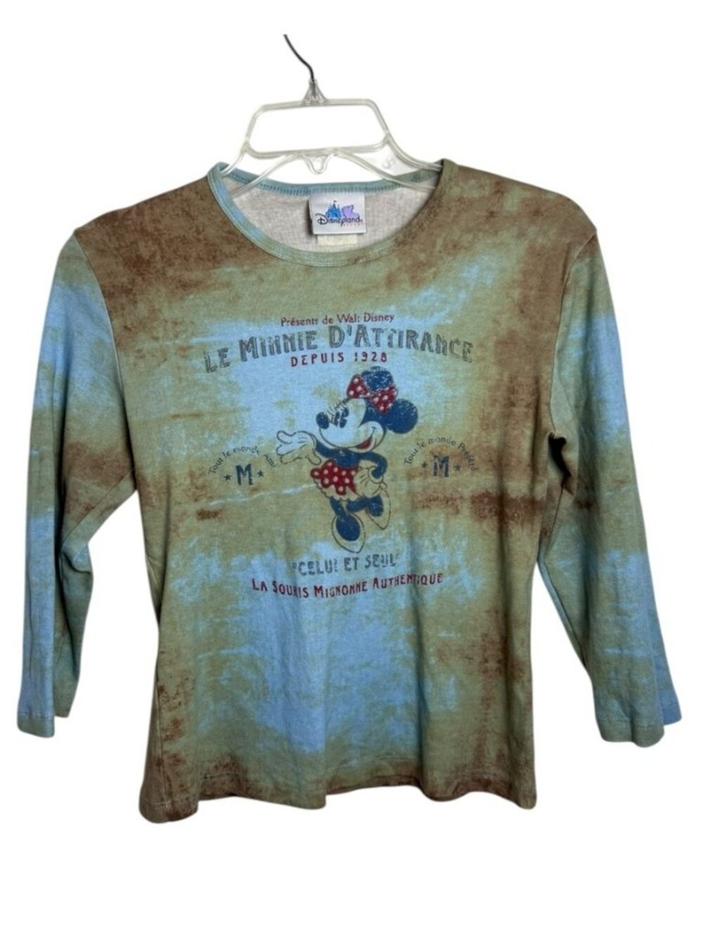 Vintage Y2K Disney Minnie Mouse French Parisian Graphic Shirt Top Size Large - Picture 6 of 6